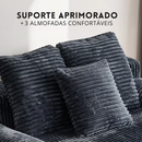 Sofá-Cama Velvet de Algodão, Super Confortável e Abre Sozinho + BRINDE: Manta de Pelúcia