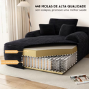 Sofá-Cama Velvet de Algodão, Super Confortável e Abre Sozinho + BRINDE: Manta de Pelúcia
